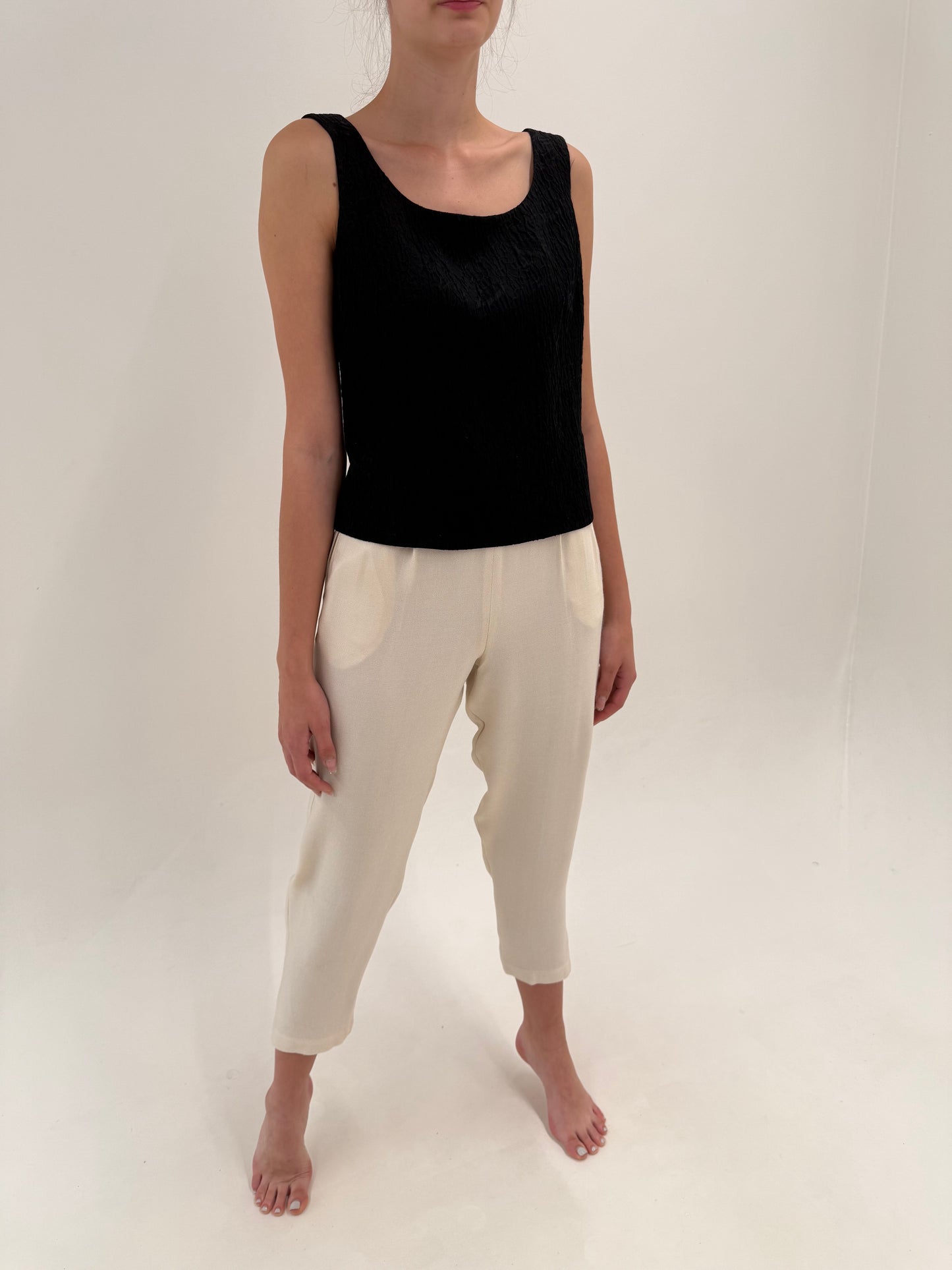 Pantaloni Marella by Max Mara din pânză de mătase naturală și vascoza
