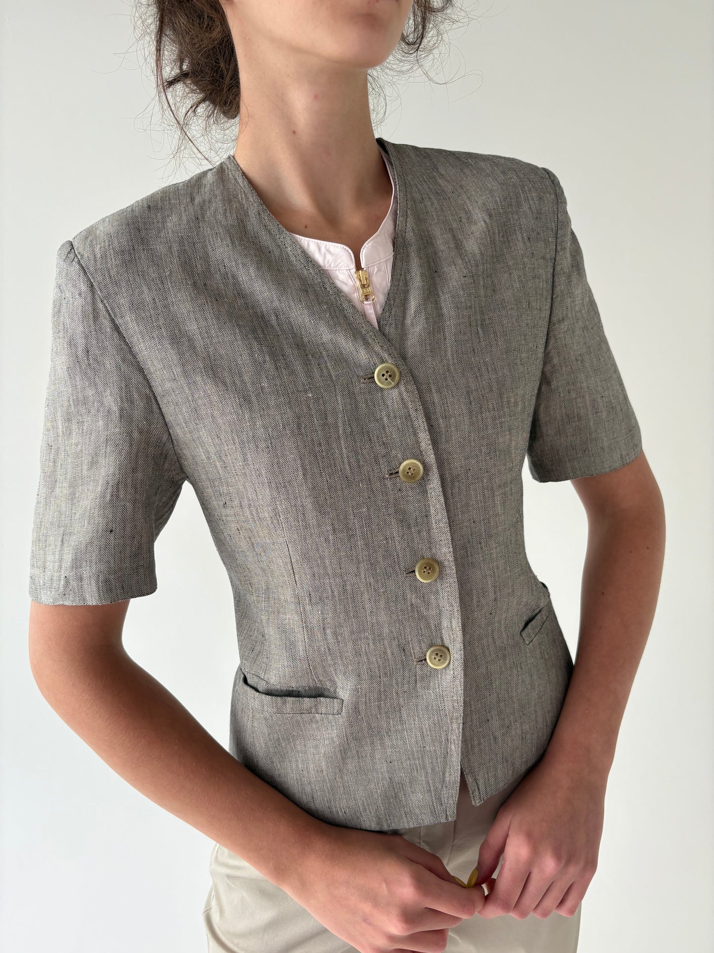 Sacou cambrat Max Mara din in pur