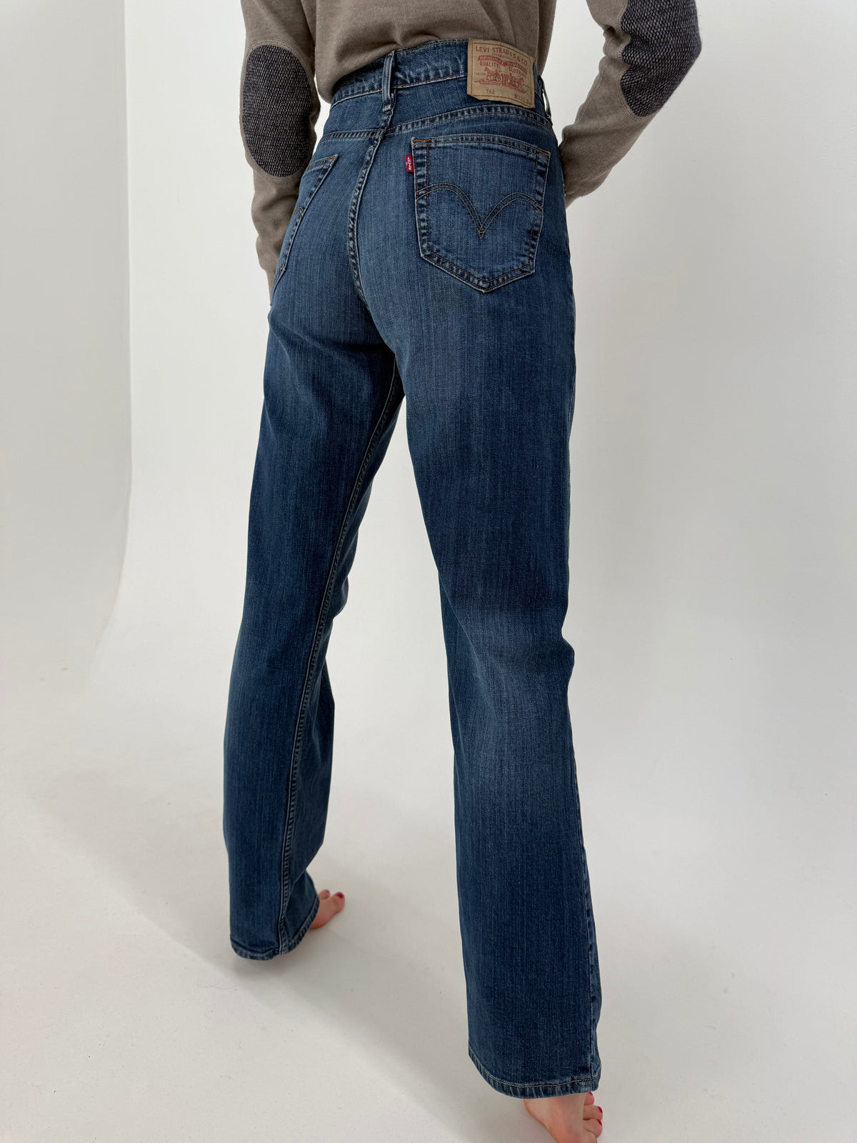Jeans Levi’s tall 752 classic wash straight leg din denim plin confort