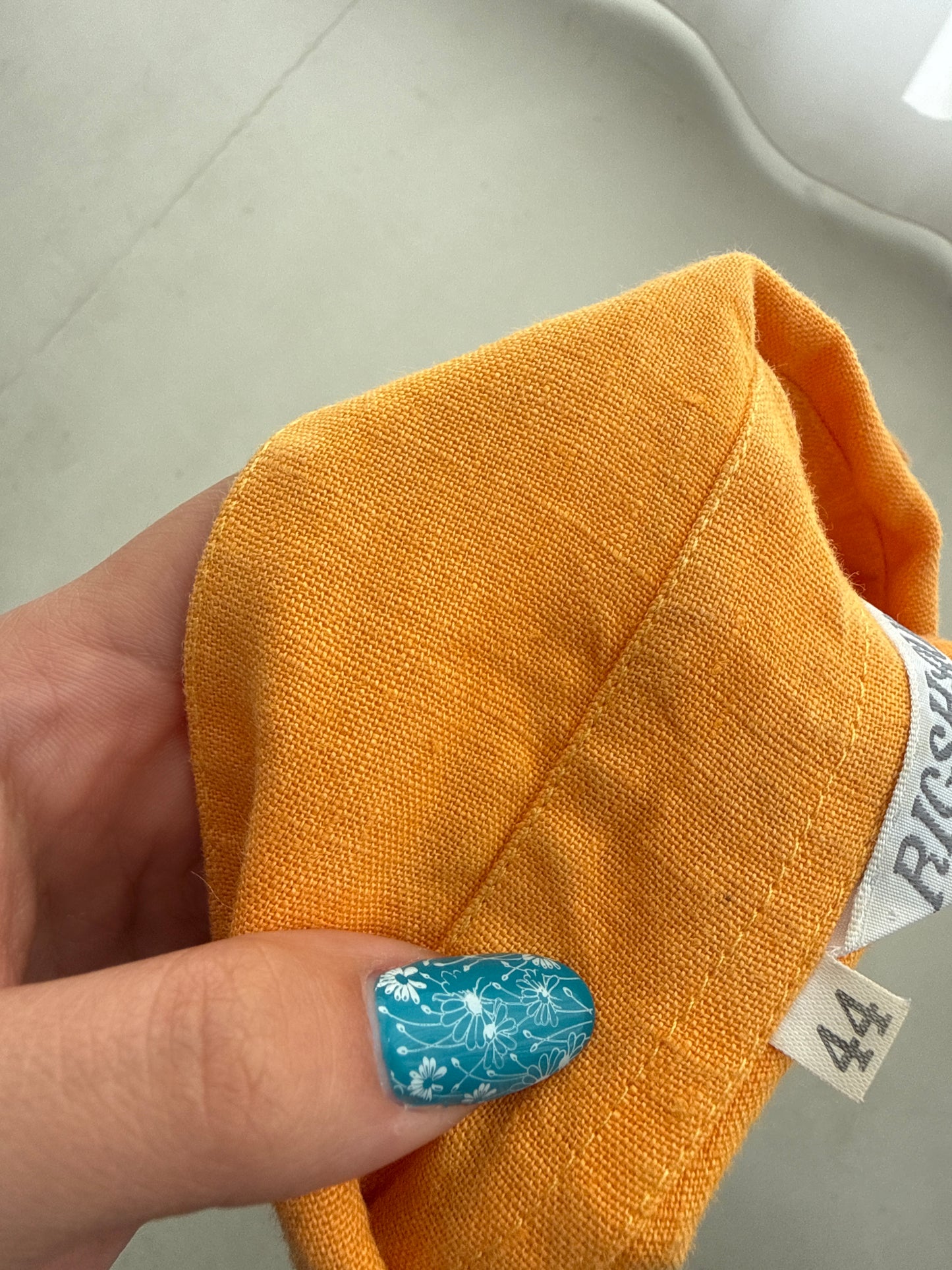 Rochie oranj in stil Safari din pânză premium de in în croi lejer