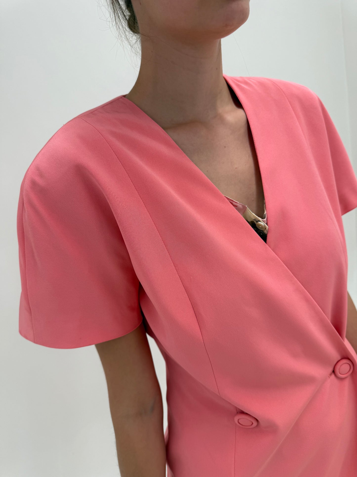 Sacou vintage cambrat italian flamingo pink din twill