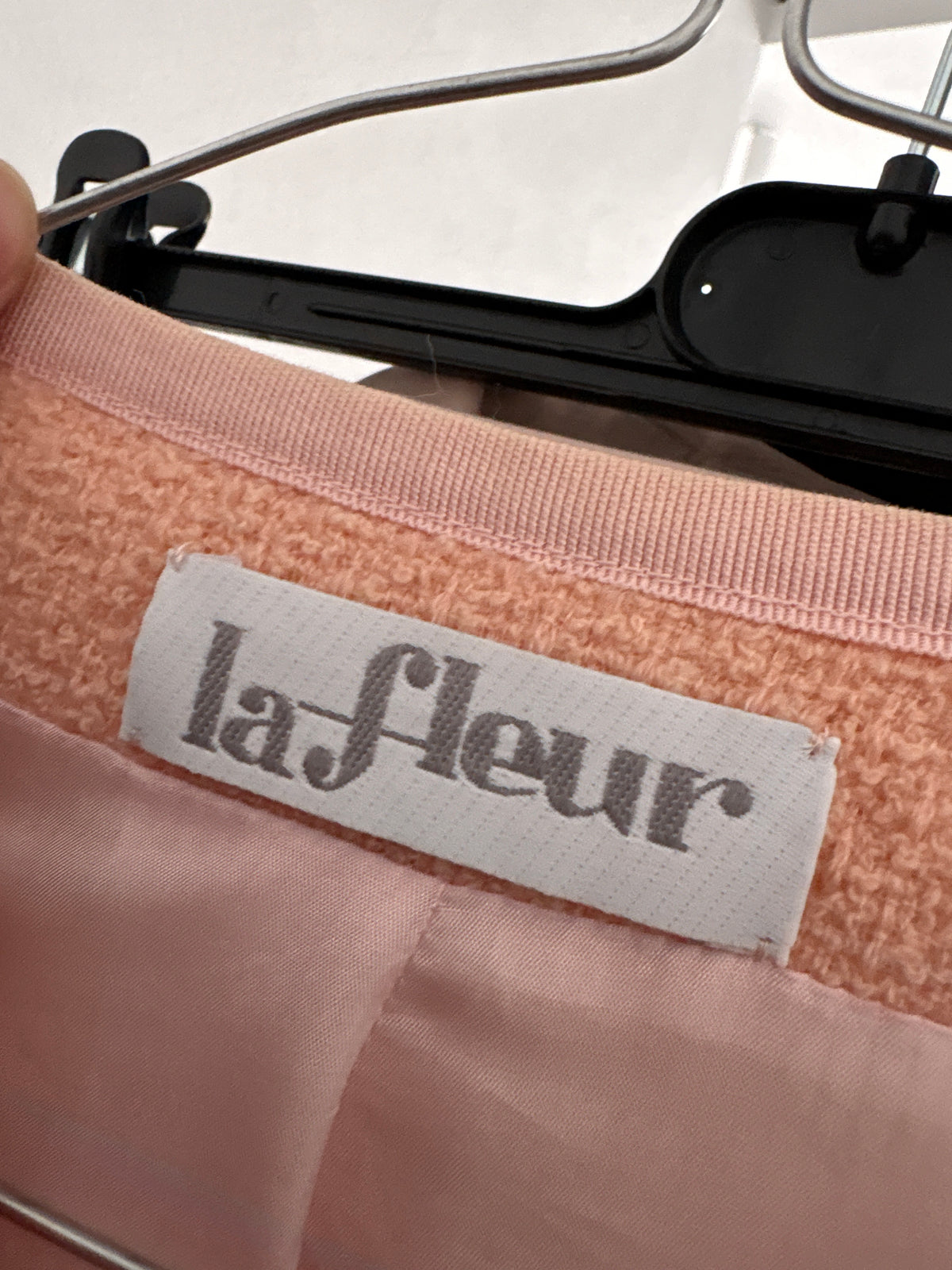 Pardesiu vintage din tweed excepțional de lana în croi lung tip pardesiu salmon
