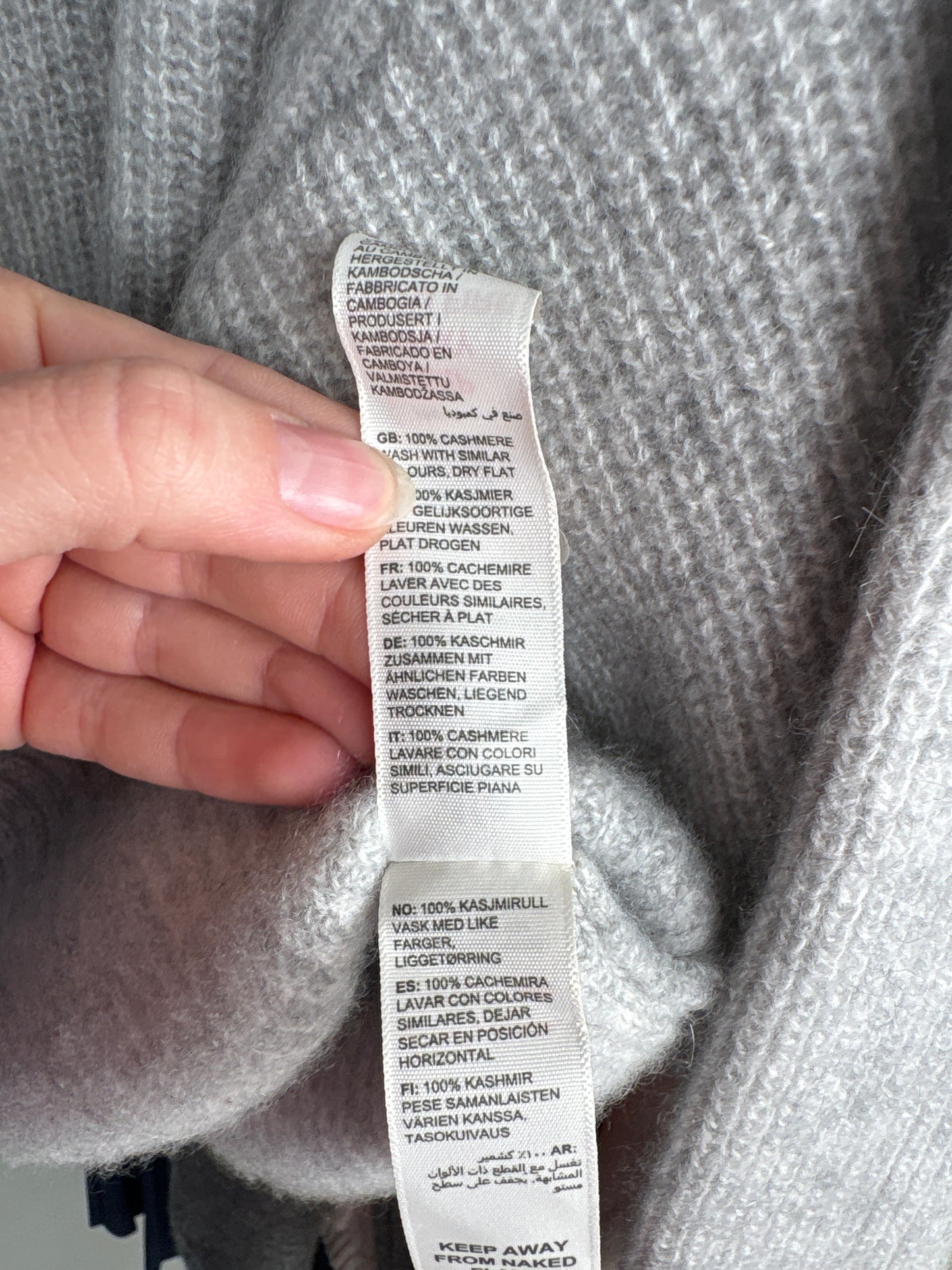 Hanorac petite din cașmir high end excepțional silver gray