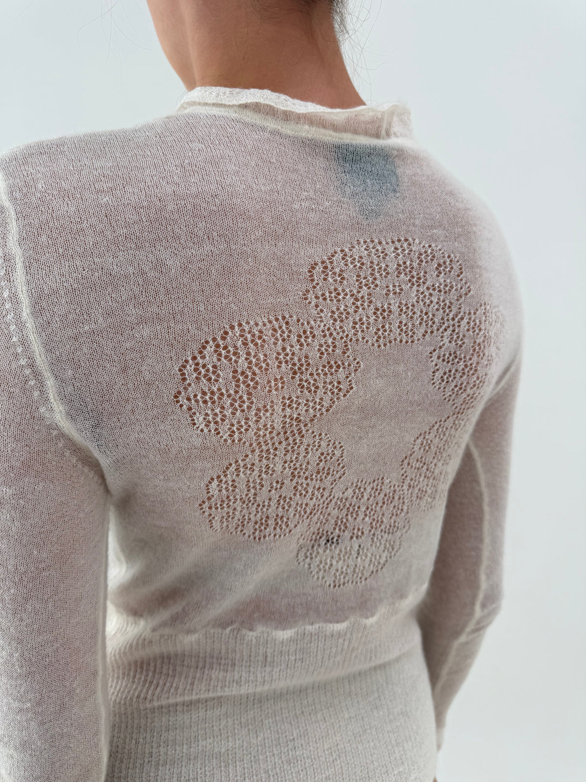 Cardigan Roberto Cavalli ultra light din lana și baby mohair extrafin cu talie marcată