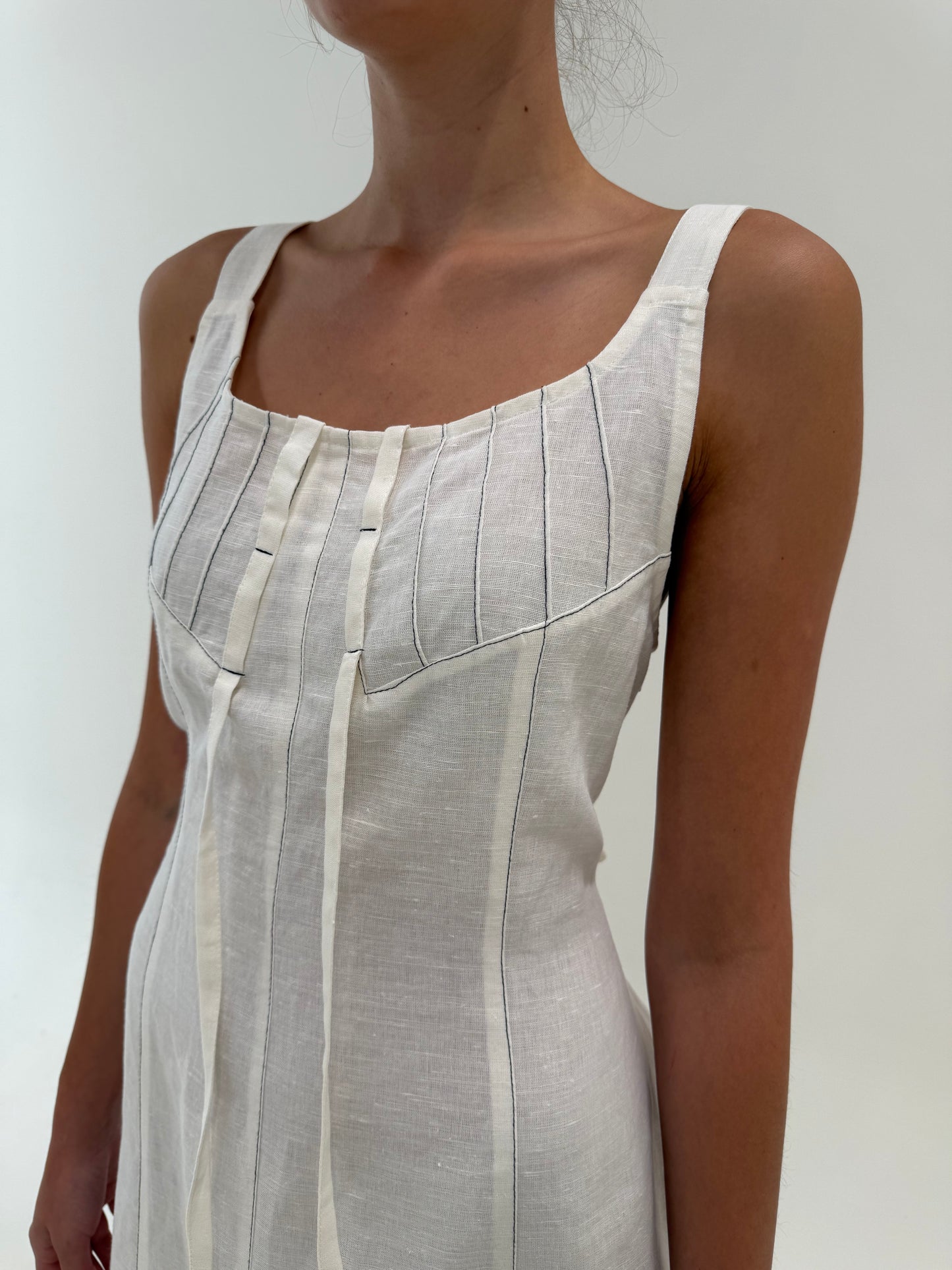 Rochie vintage anii 2000 din in premium in stil Vivienne Westwood