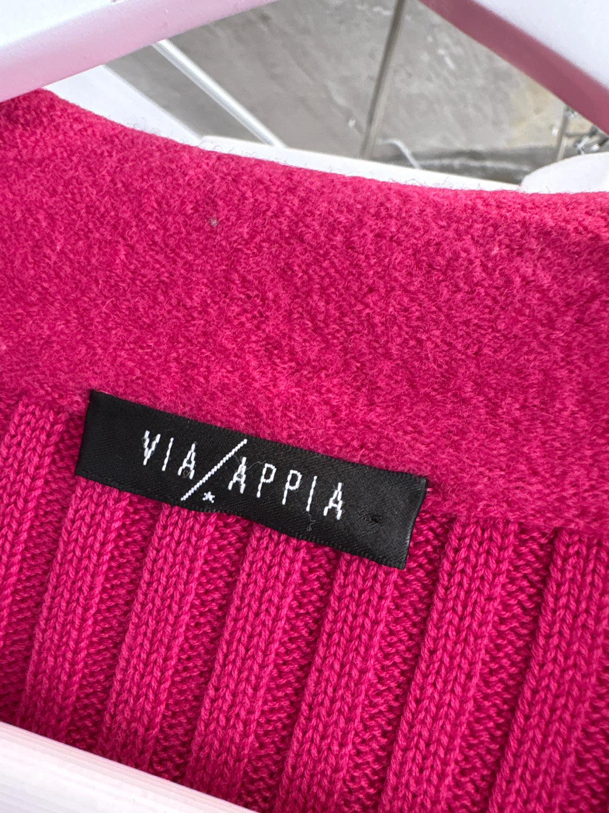 Sacou italian fucsia din boiled wool și bumbac în croi cambrat