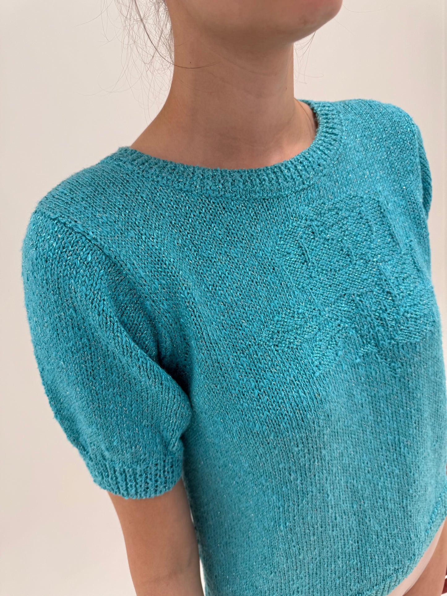 Soft knit vintage Emilio Pucci de colecție cu inserții fine de lurex lucrat manual