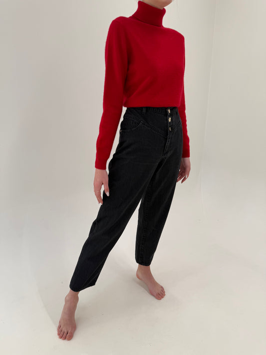 Jeans luxury Trussardi cu talie înaltă extrem de înaltă mom fit