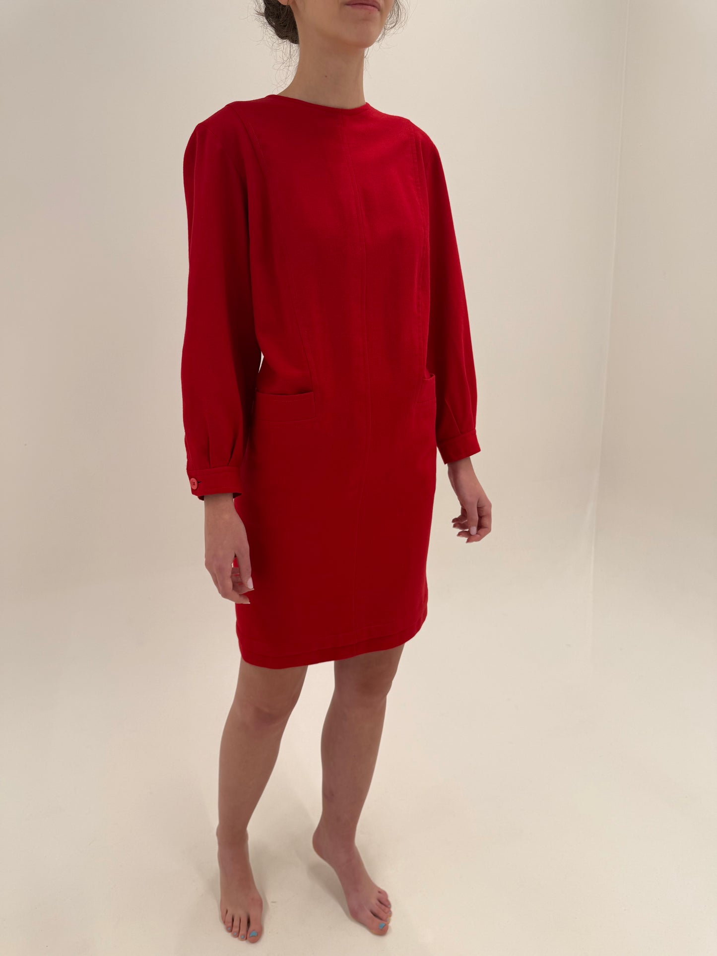 Rochie Old vintage anii 80 din creppe de lana Armani