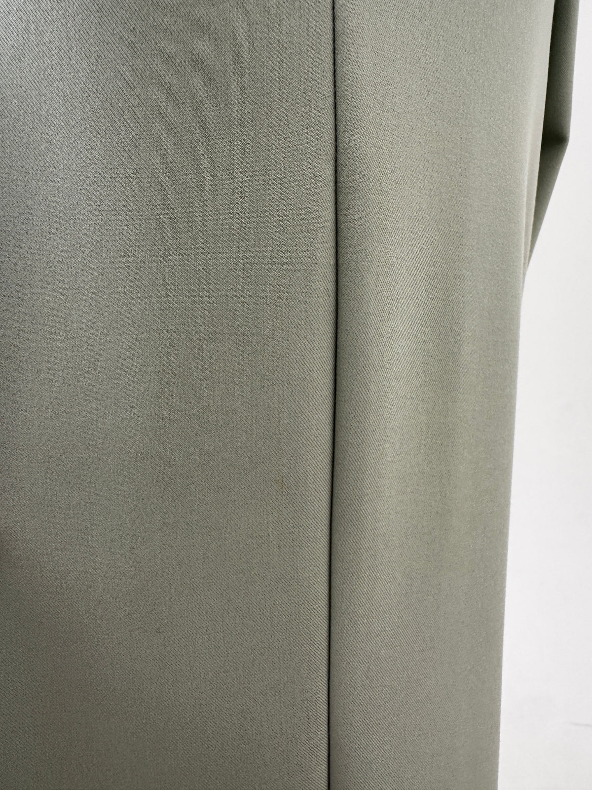 Pantaloni petite light green din twill gros ultra confort de toamnă cu talie înaltă