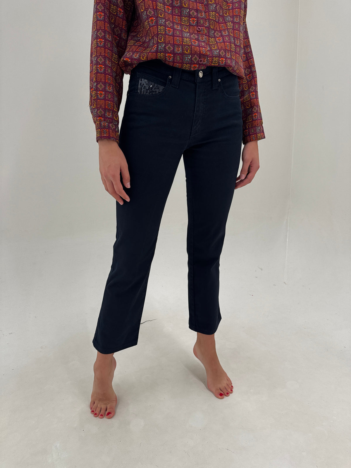 Pantaloni Armani naby blue ultra confort usor modelatori petite