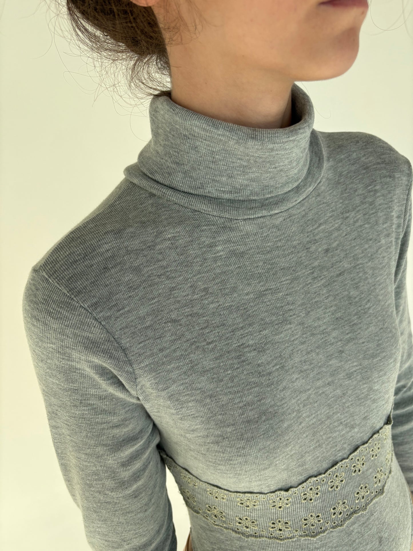 Body tip Maleta cu broderie din bumbac plin ribbed