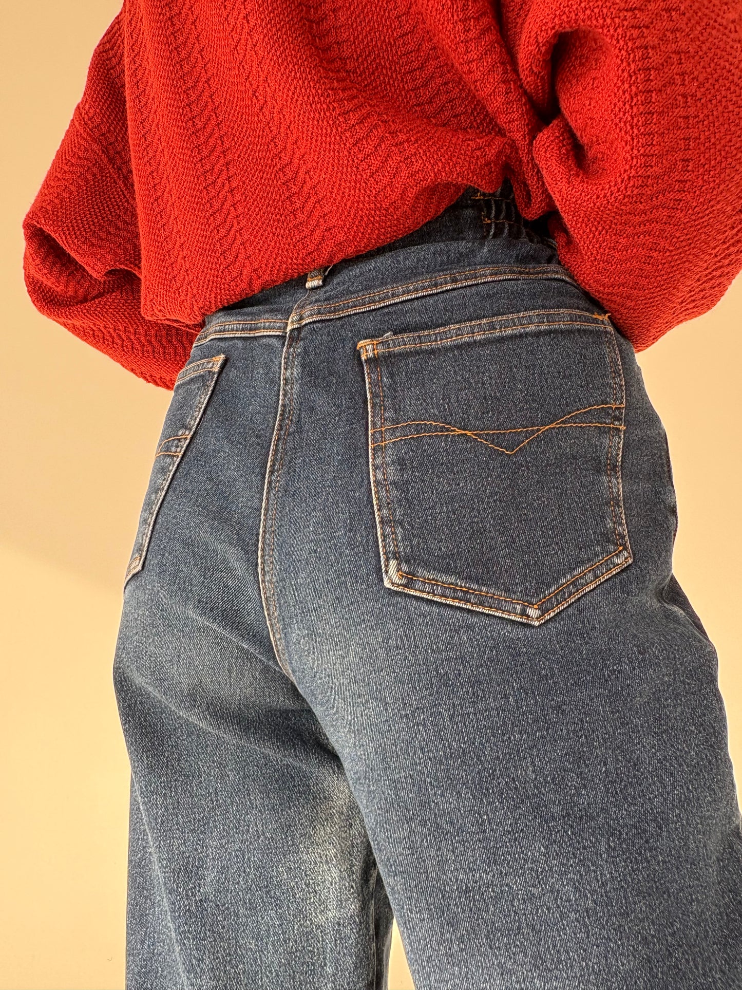 Jeans vintage tall paperbag waist classic wash modelator mom fit