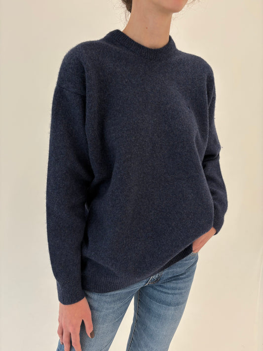 Pulover gros jeans blue petite de gramaj mare