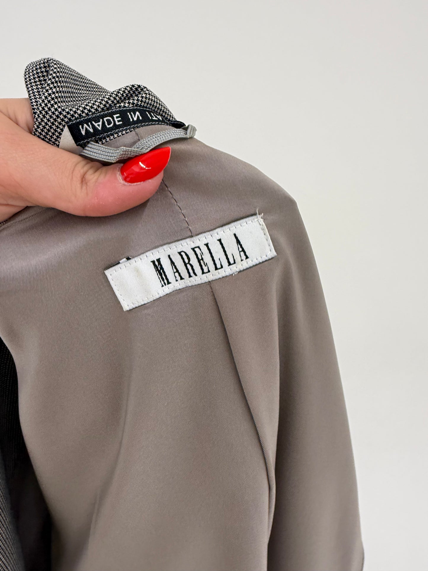 Sacou Marella by Max Mara în carouri alb negru cu închidere tip smoking