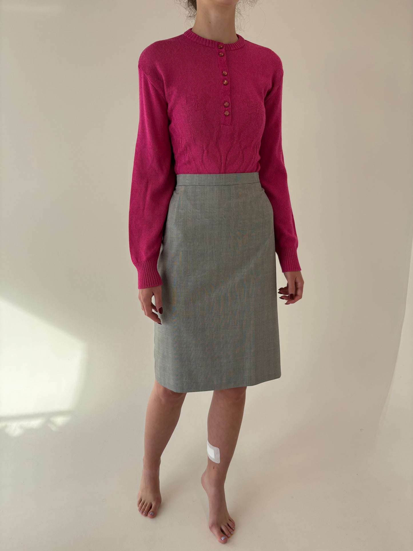 Fustă de brand luxury Elegance din stofita în carouri super fine