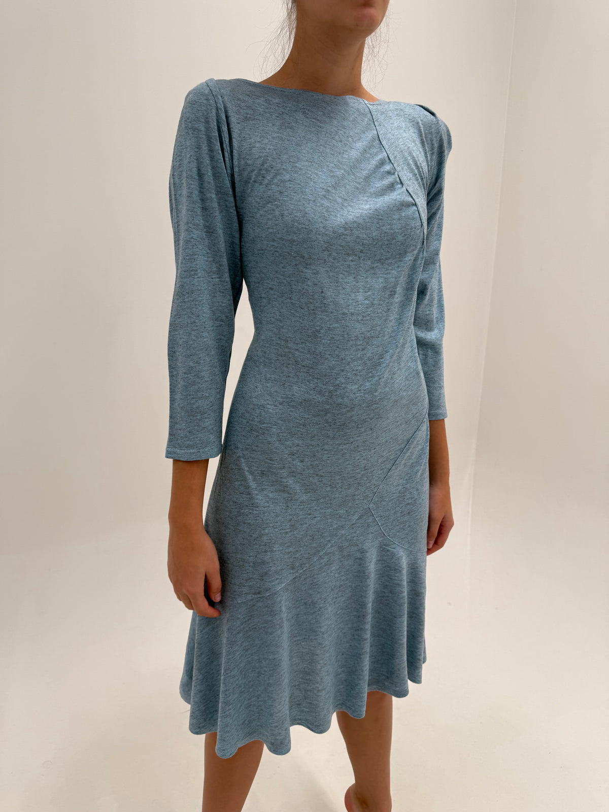 Rochii mermaid vintage noi din tricot extrafin pastelat din bumbac cu un touch de lana