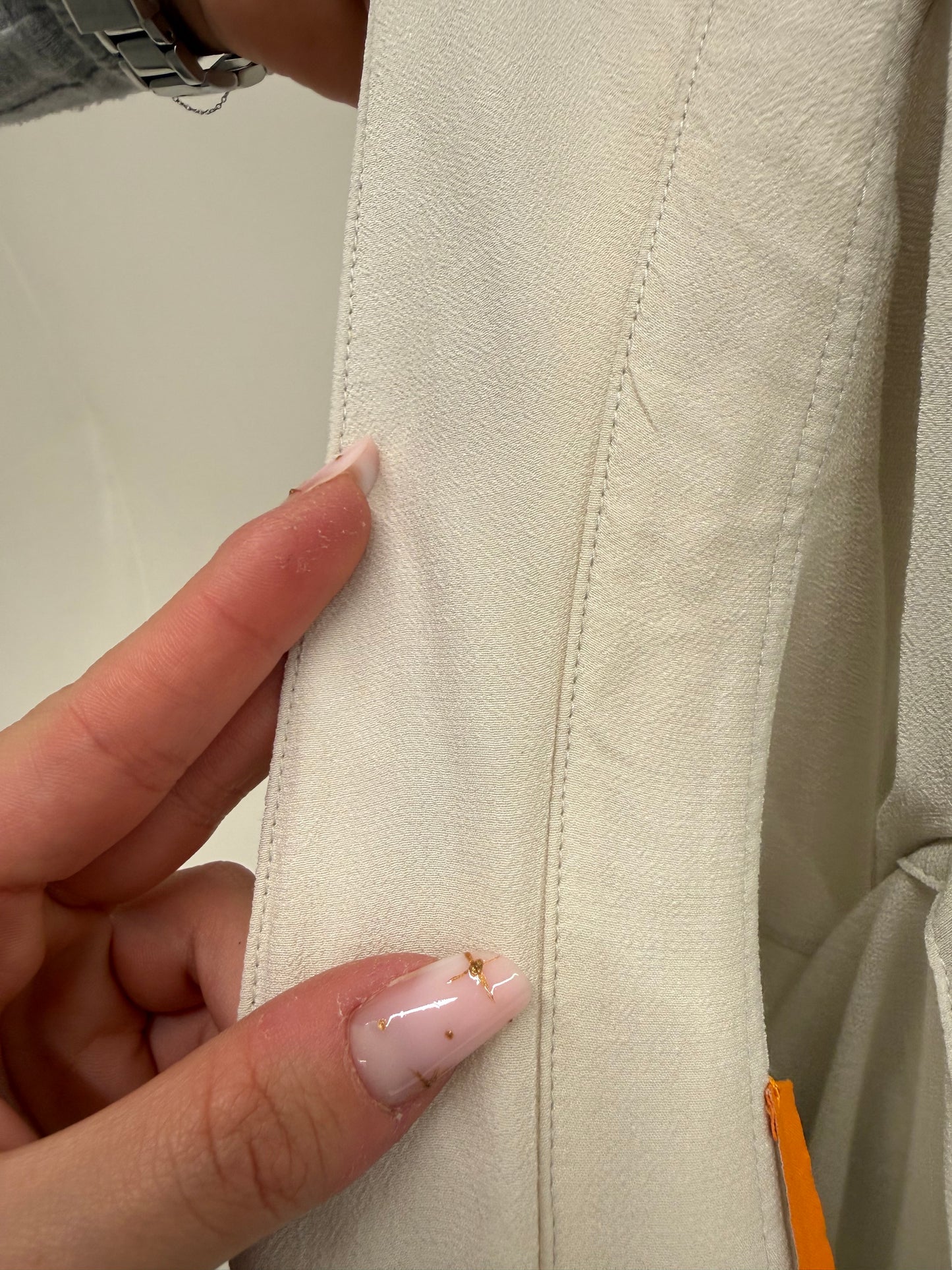 Cămașa Hugo Boss off white button down  din crepe în croi actual