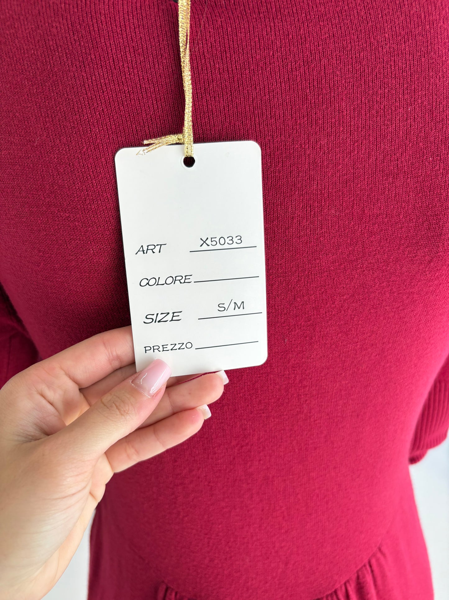 Rochie nouă burgundy din jerse de lana extrafina cu cașmir