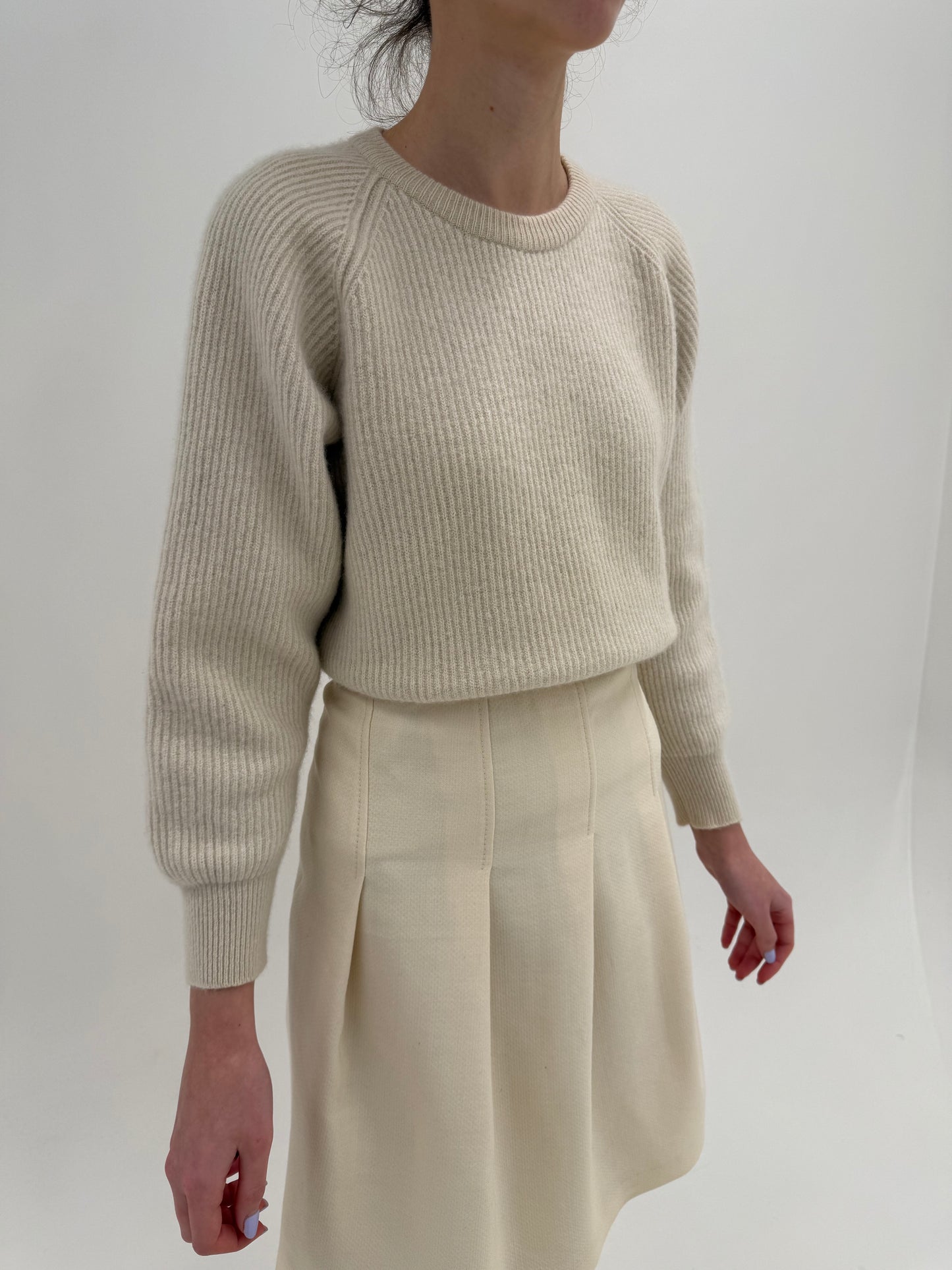 Pulover din cașmir high end italian multiply cu grad redus de peeling din fir lung