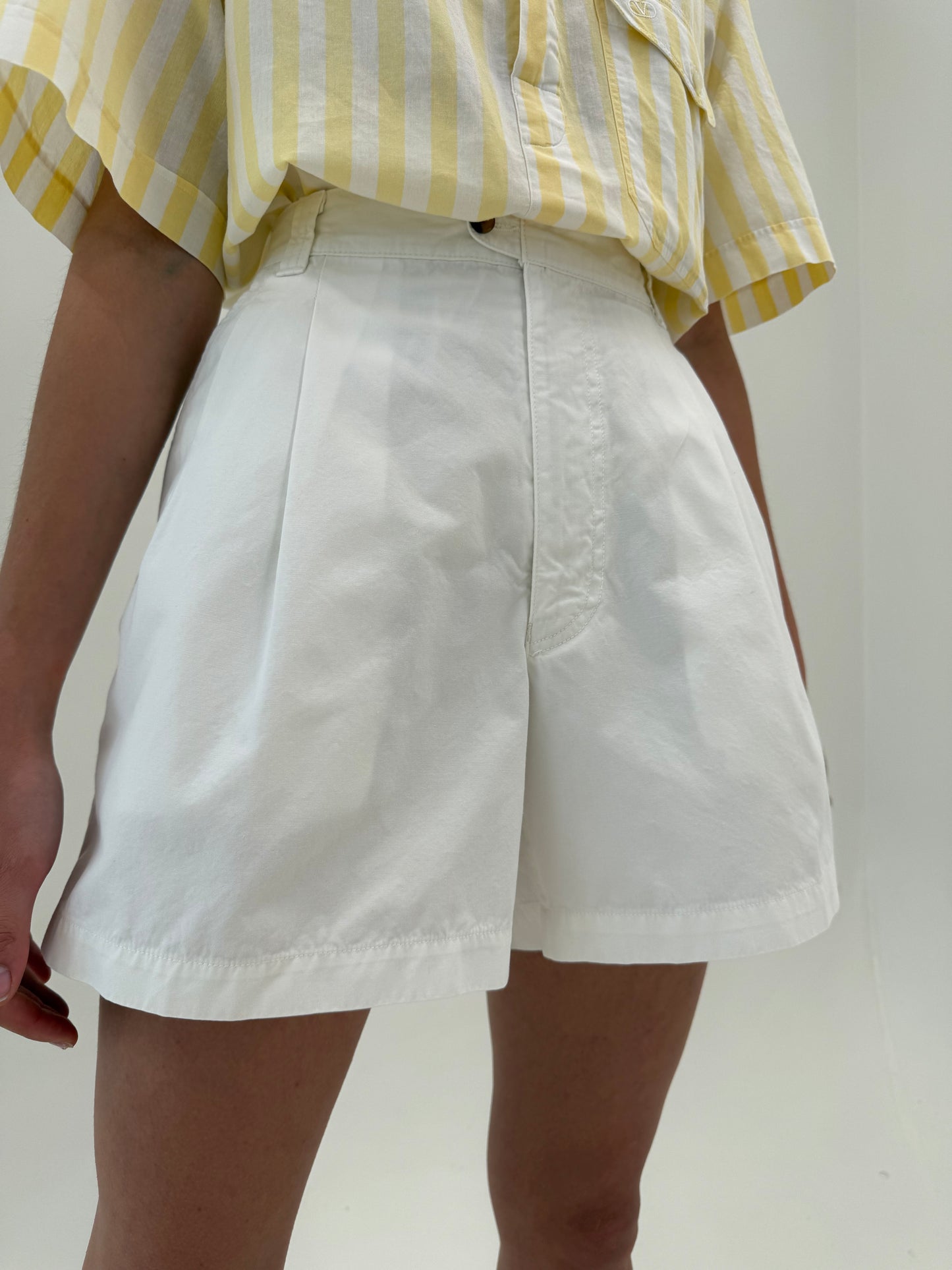 Pantaloni vintage Valentino scurți din poplin excepțional de bumbac