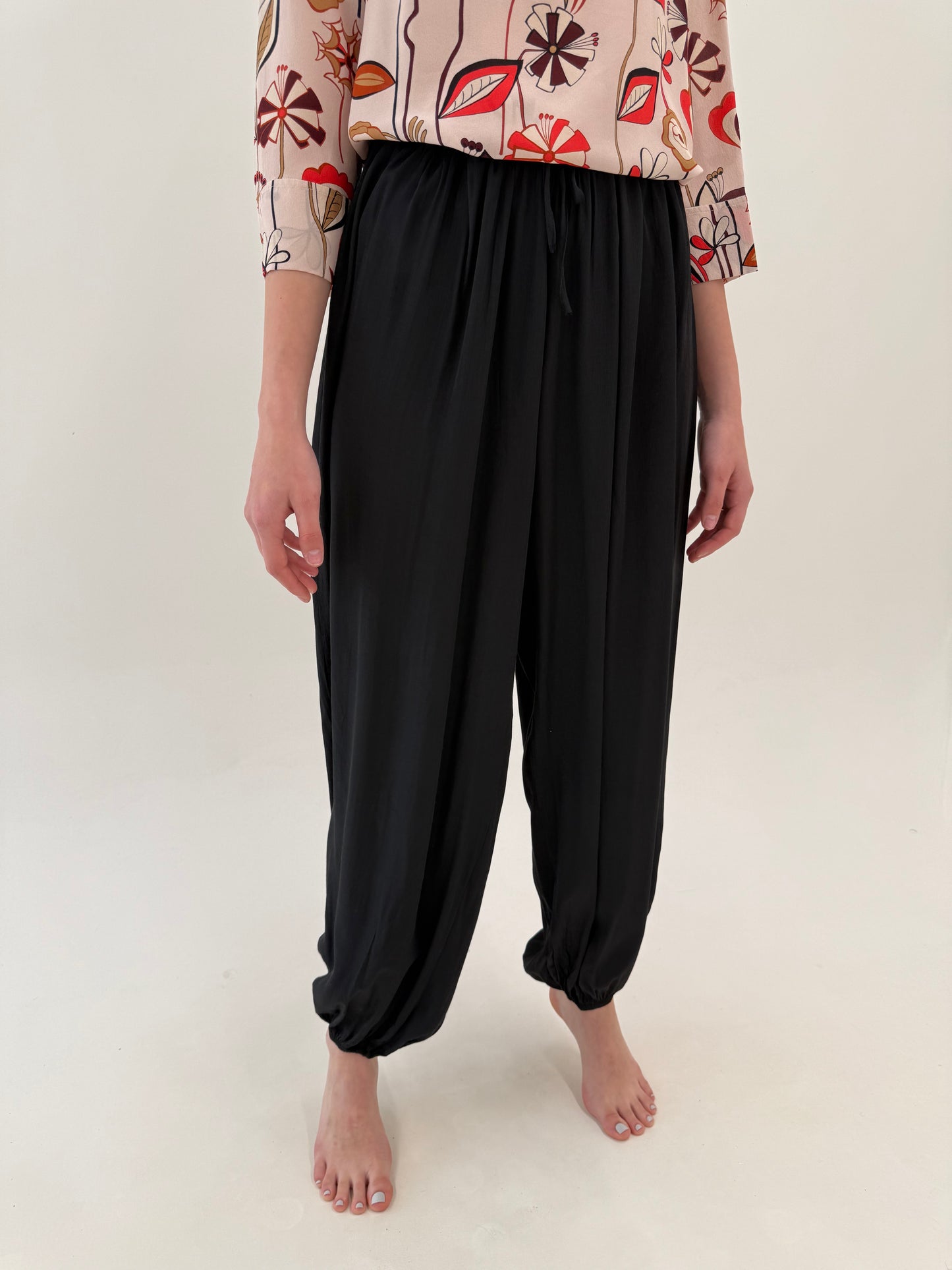 Pantaloni vintage baloon tall cu talie ultra înaltă reglabilă