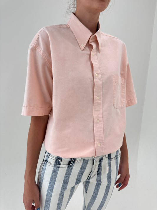 Cămașa Burberry din bumbac Oxford powder Pink casual în croi lejer