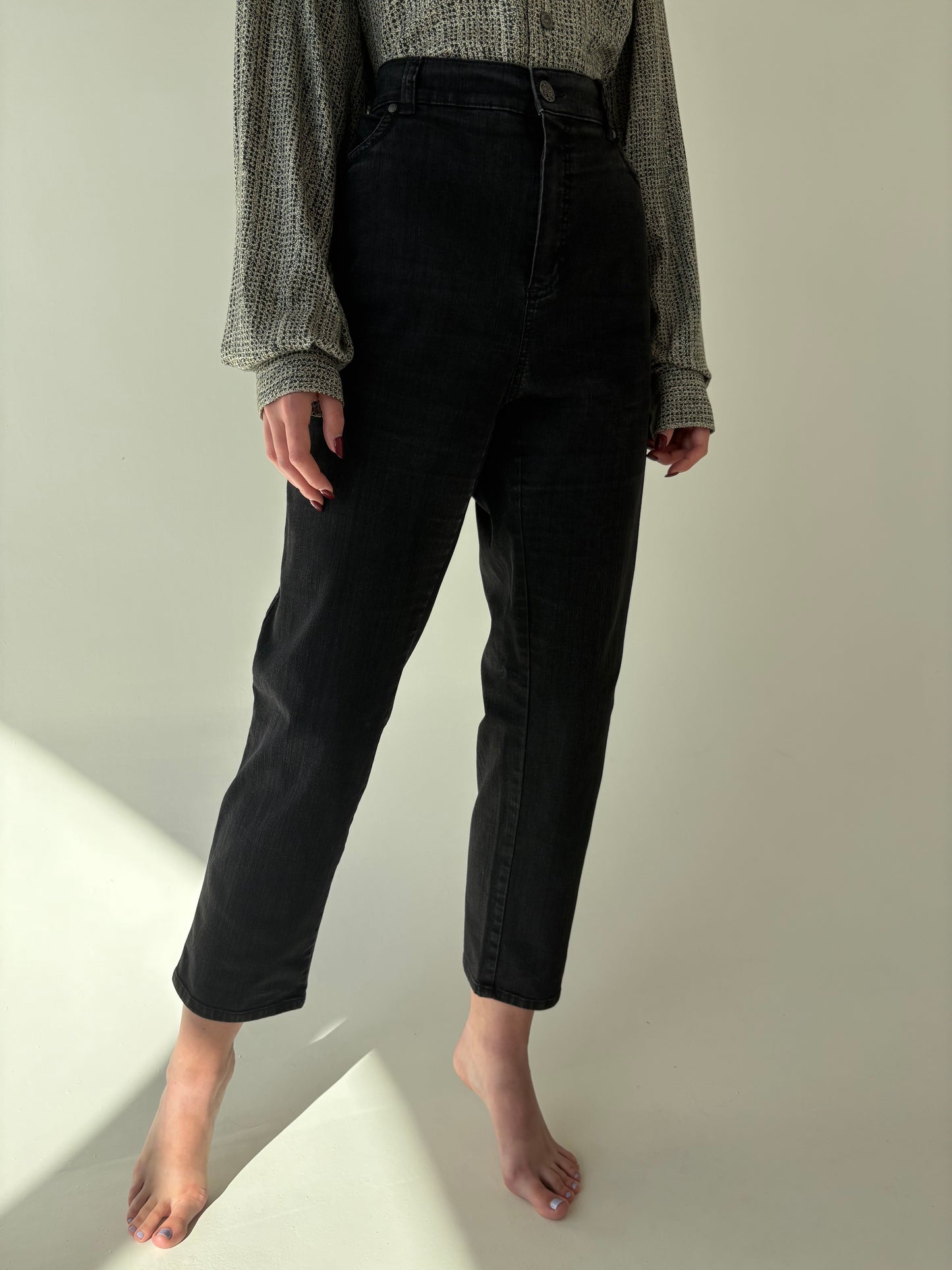Jeans vintage ultra confort modelatori cu talie înaltă