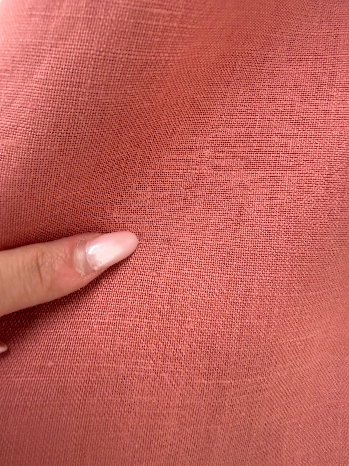 Rochie vintage dusty old pink din pânză ușor structurată de in