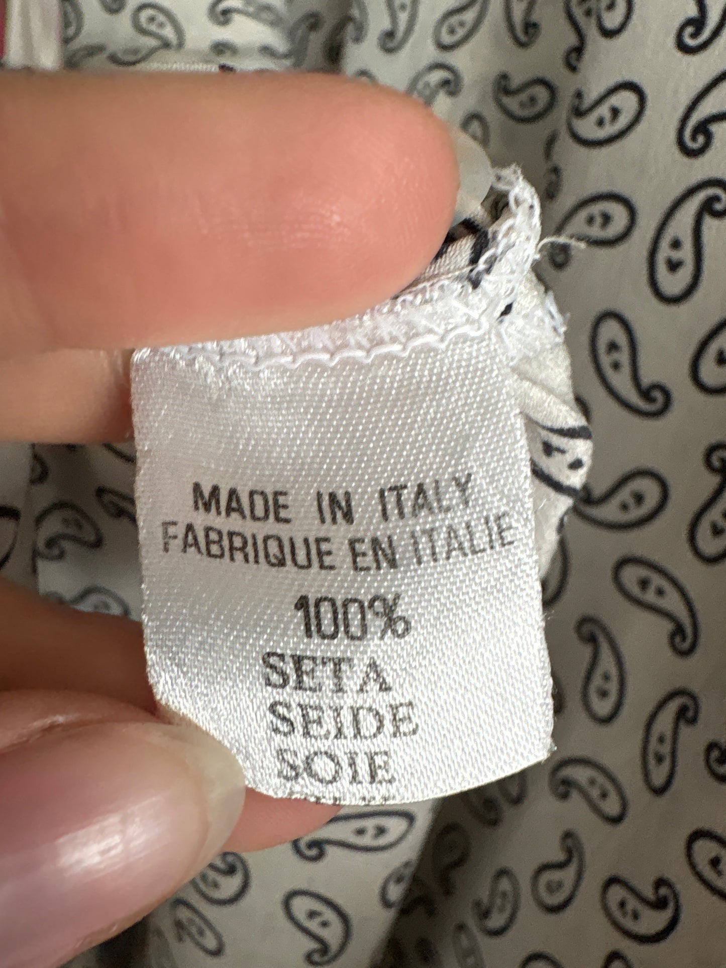Cămașa de brand vintage luxury Byblos din mătase naturală cu print paisley