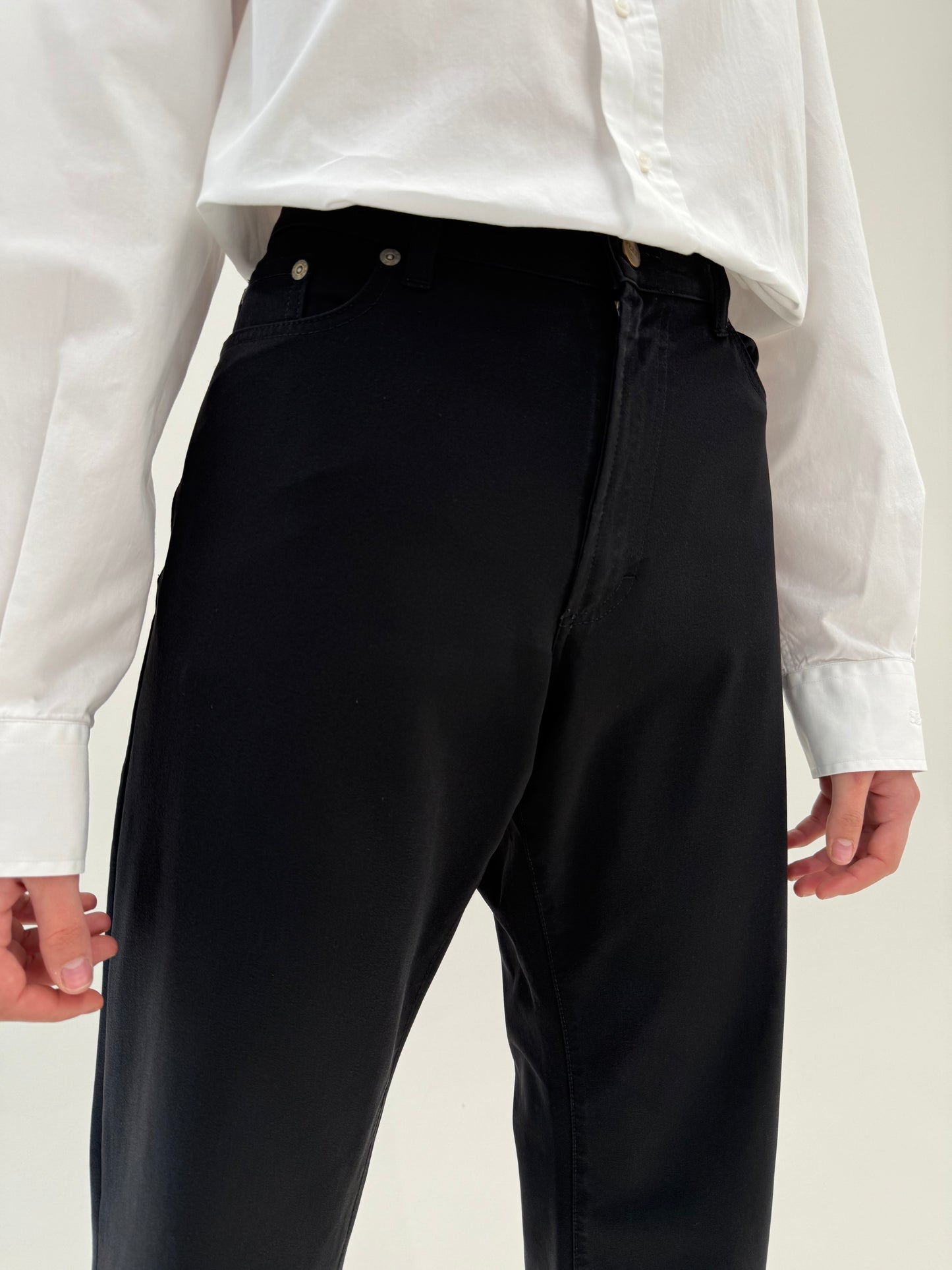 Pantaloni negri luxury Gianfranco Ferre clasici ultra confort modelatori de vară