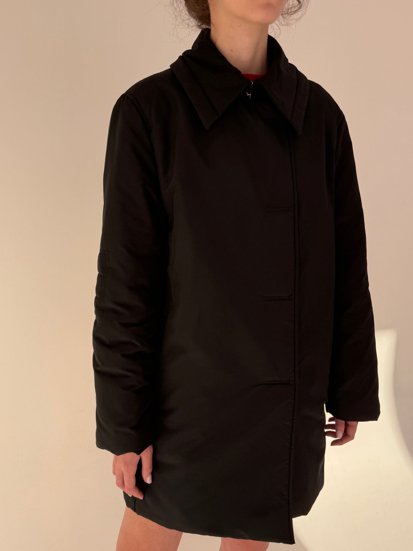 Padded coat Marella by Max Mara negru din material impermeabil