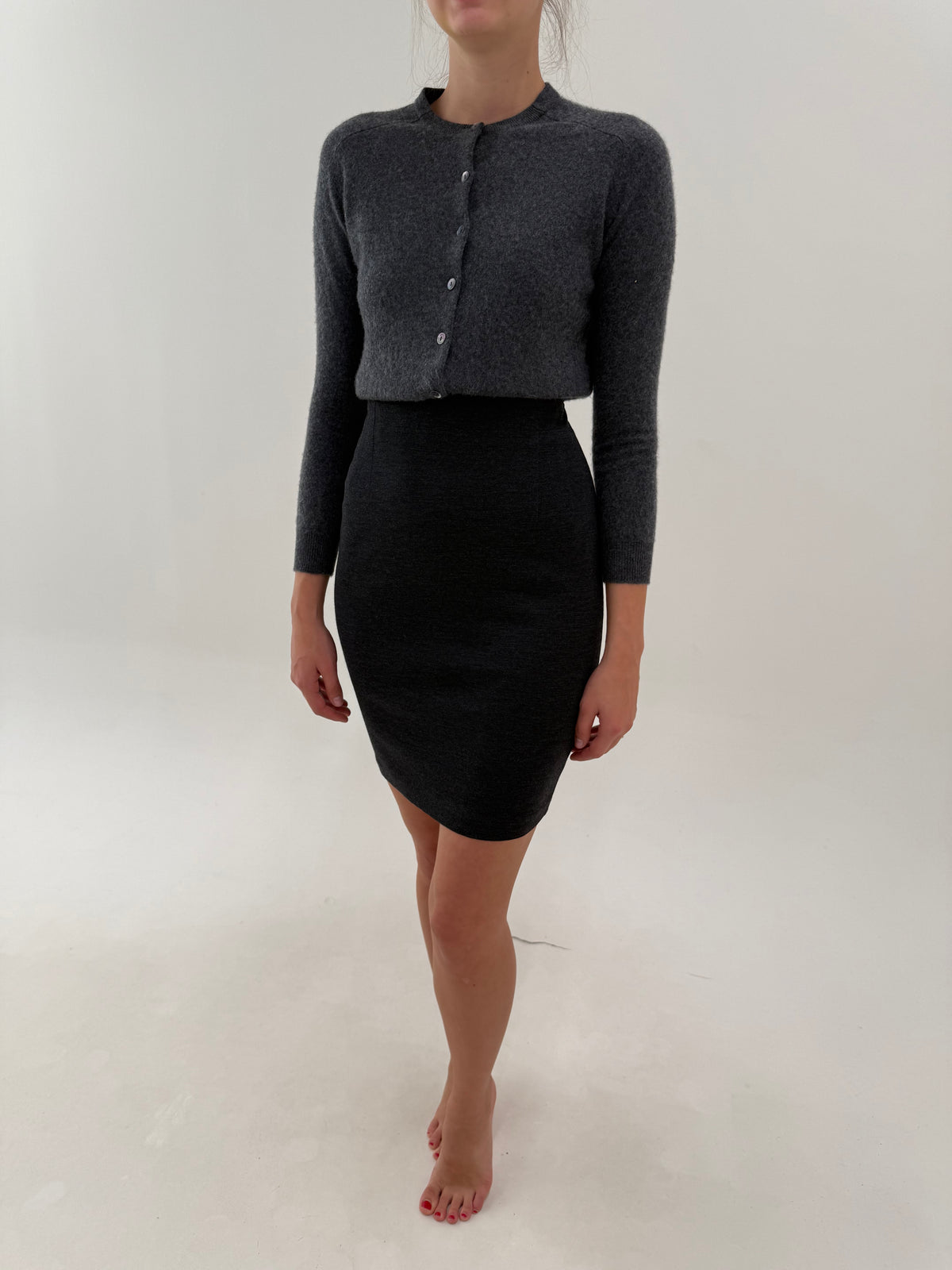Fustă creion Max Mara cu talie ultra înaltă din lana extrafina pura certificată modelatoare