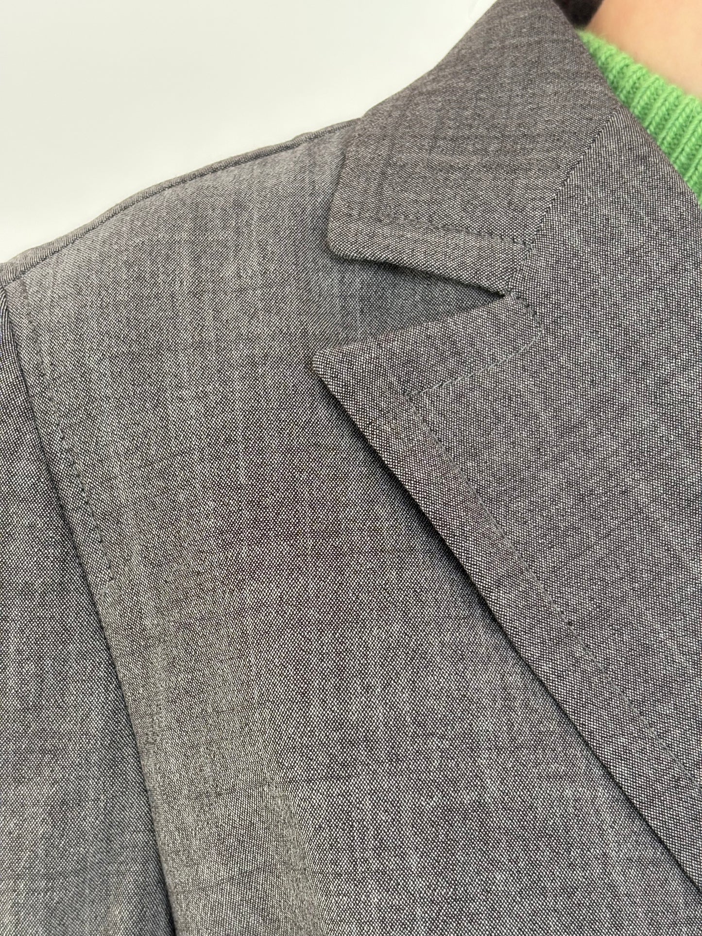 Costum luxury René Lezard cu pantaloni palazzo din stofă high end super 140’s