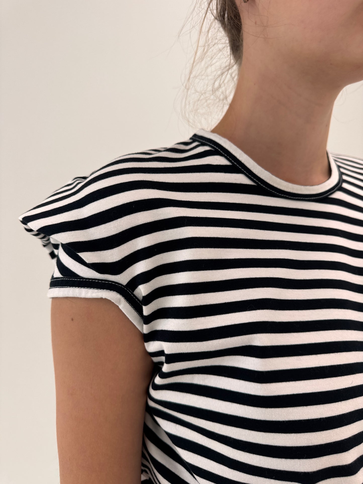 Top asimetric de arhivă Junya Watanabe Comme des Garçons în dungi