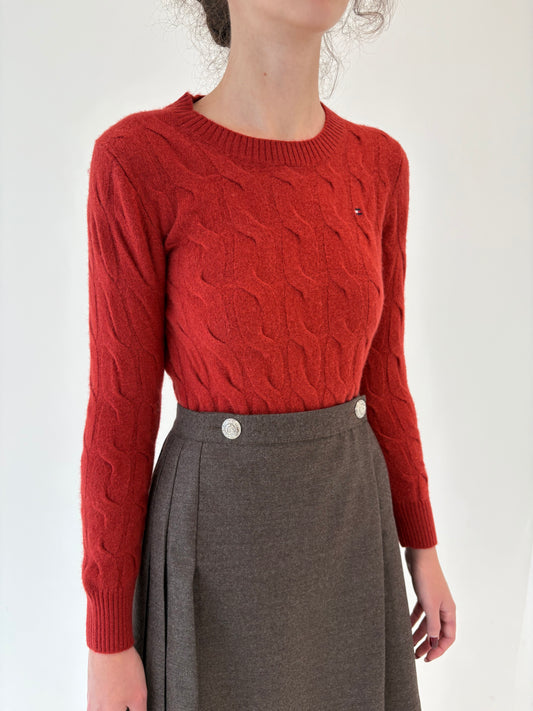 Pulover Tommy Hilfiger din lana extrafina de gramaj mare cu torsade