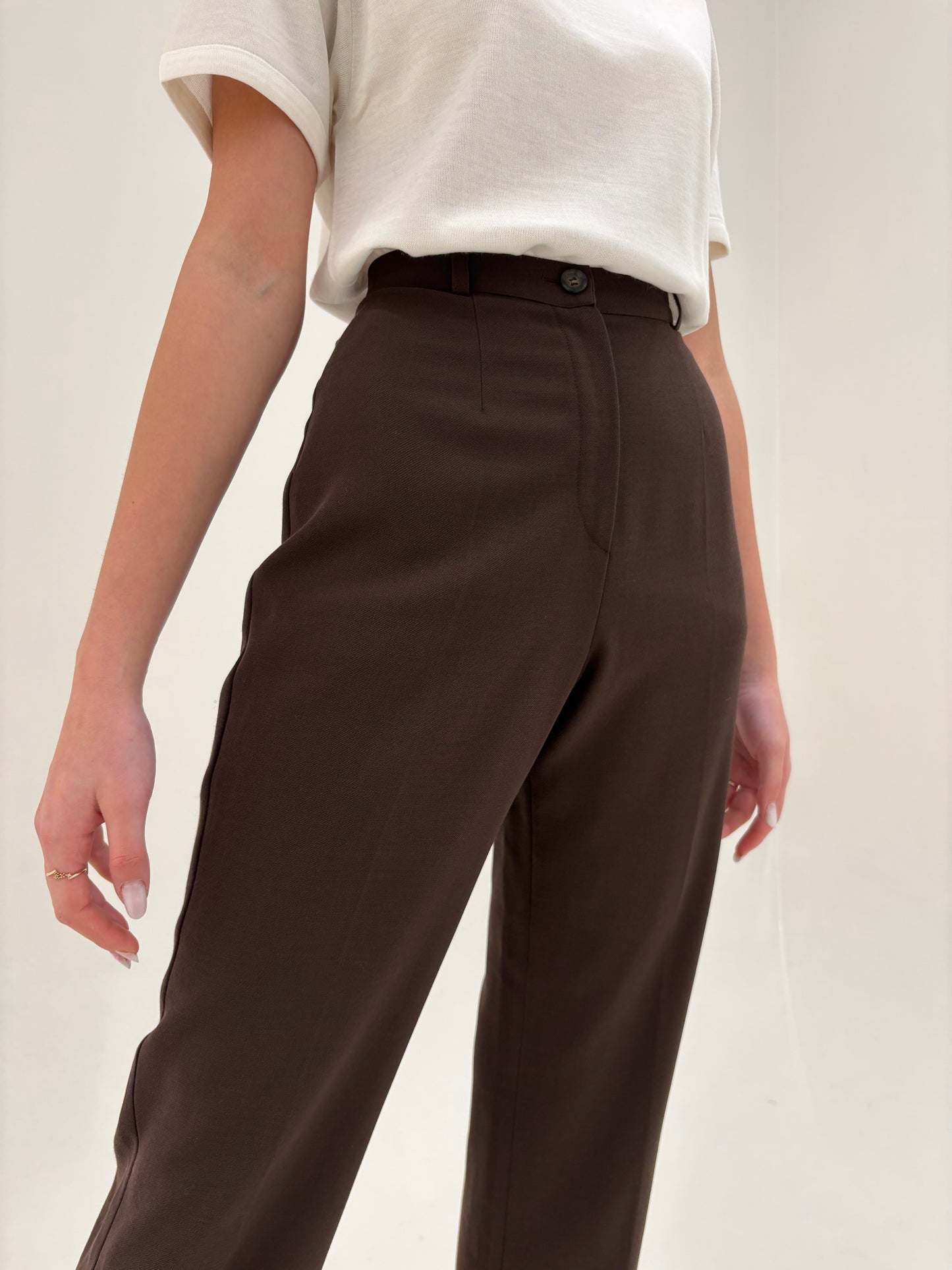 Pantaloni Marella by Max Mara cu talie ultra înaltă din lanita subțire de primăvară