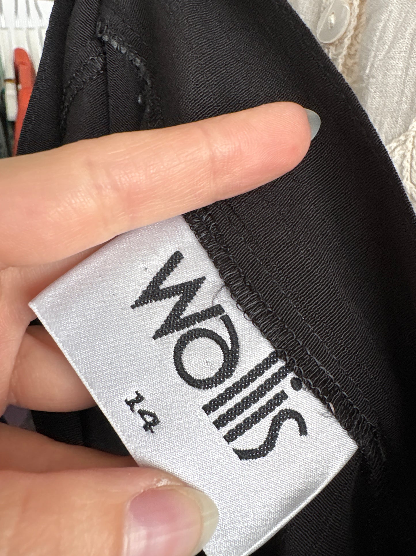 Pantaloni business negri de vară cu talie ultra înaltă marcată tall