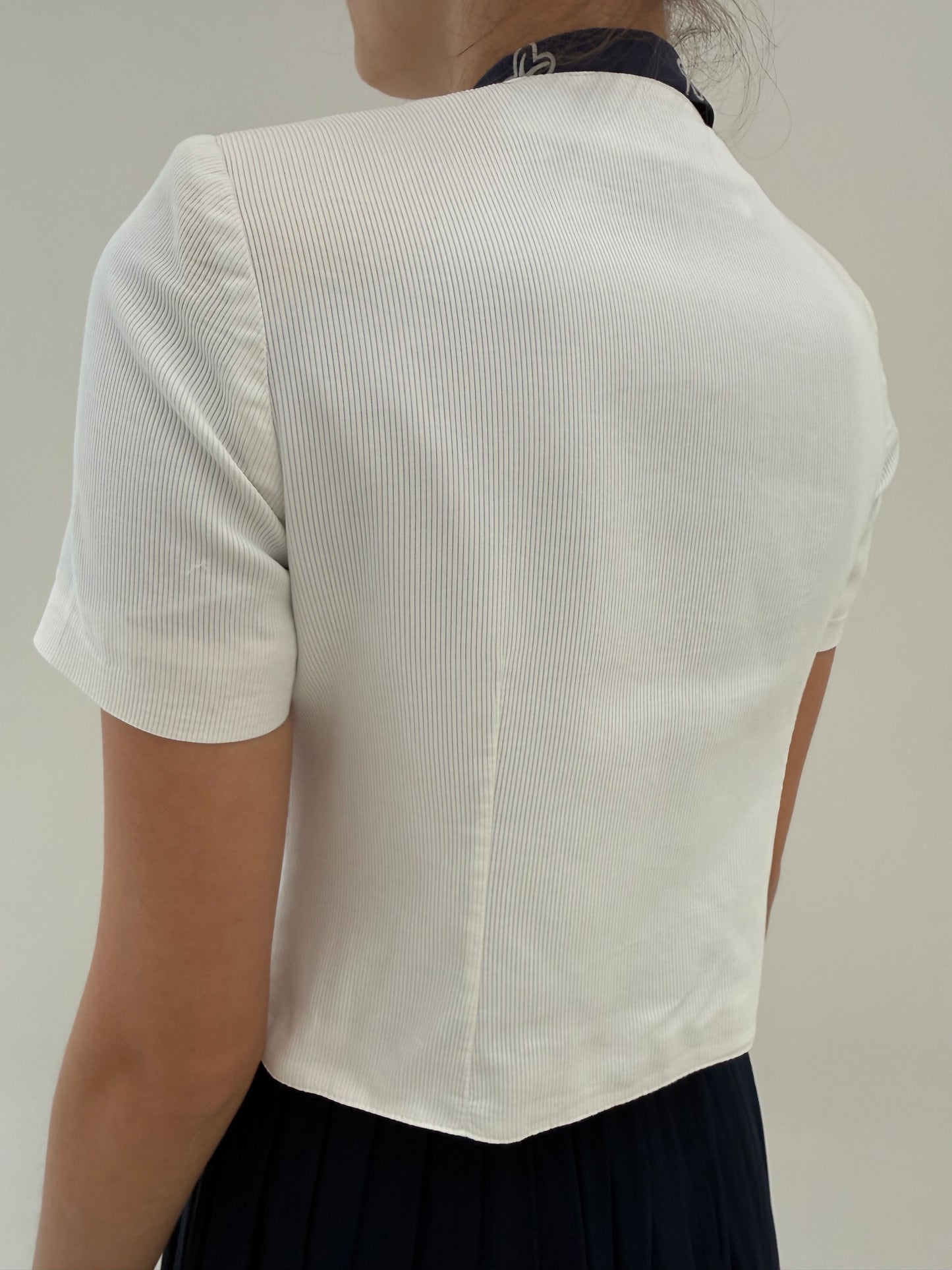 Sacou vintage în stil Moschino din faille de bumbac cu nasturi bijuterie