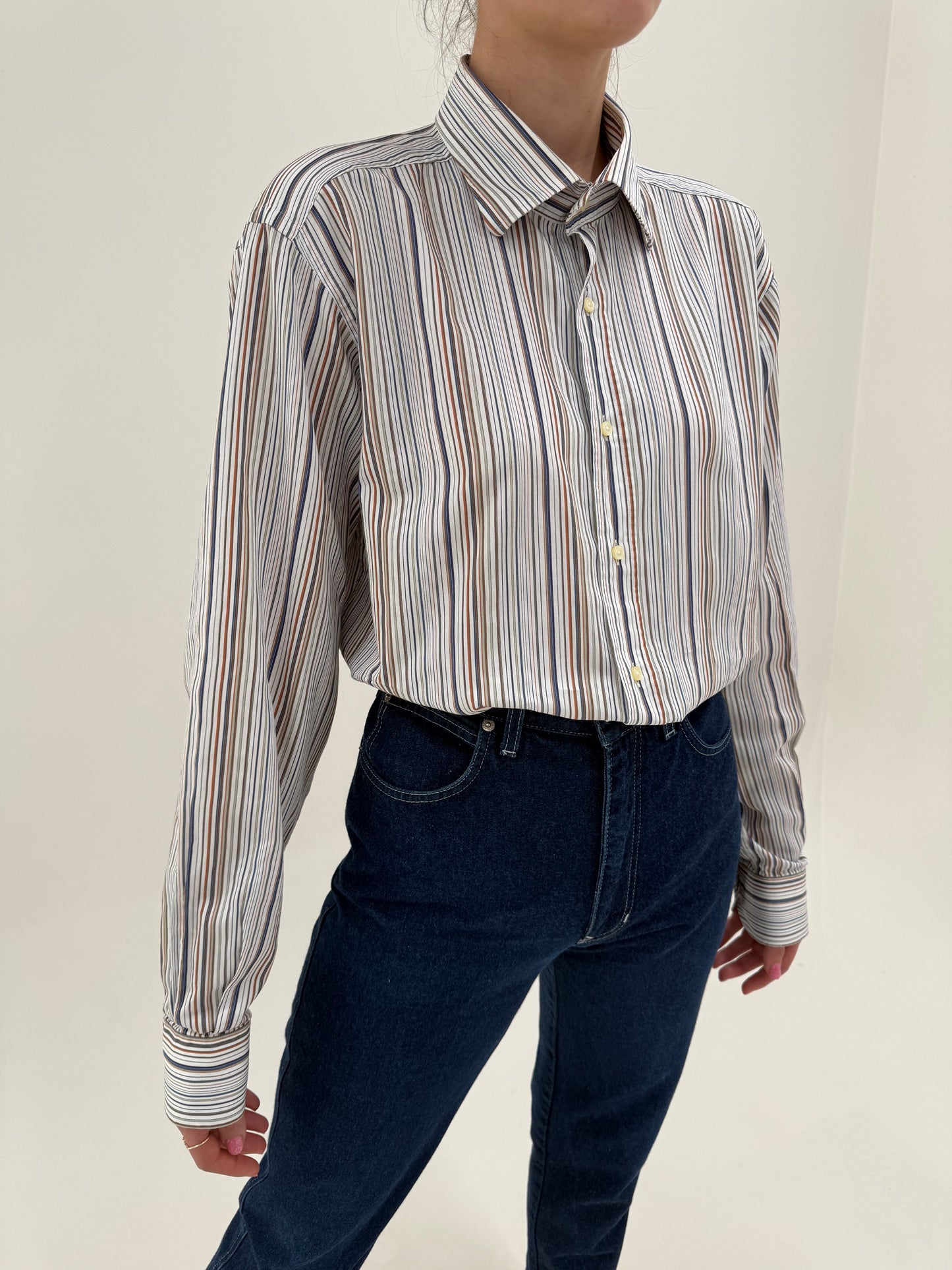 Cămașa luxury Etro in dungi verticale in croi actual