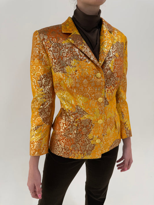 Sacou prețios italian din jacquard superb cu auriu