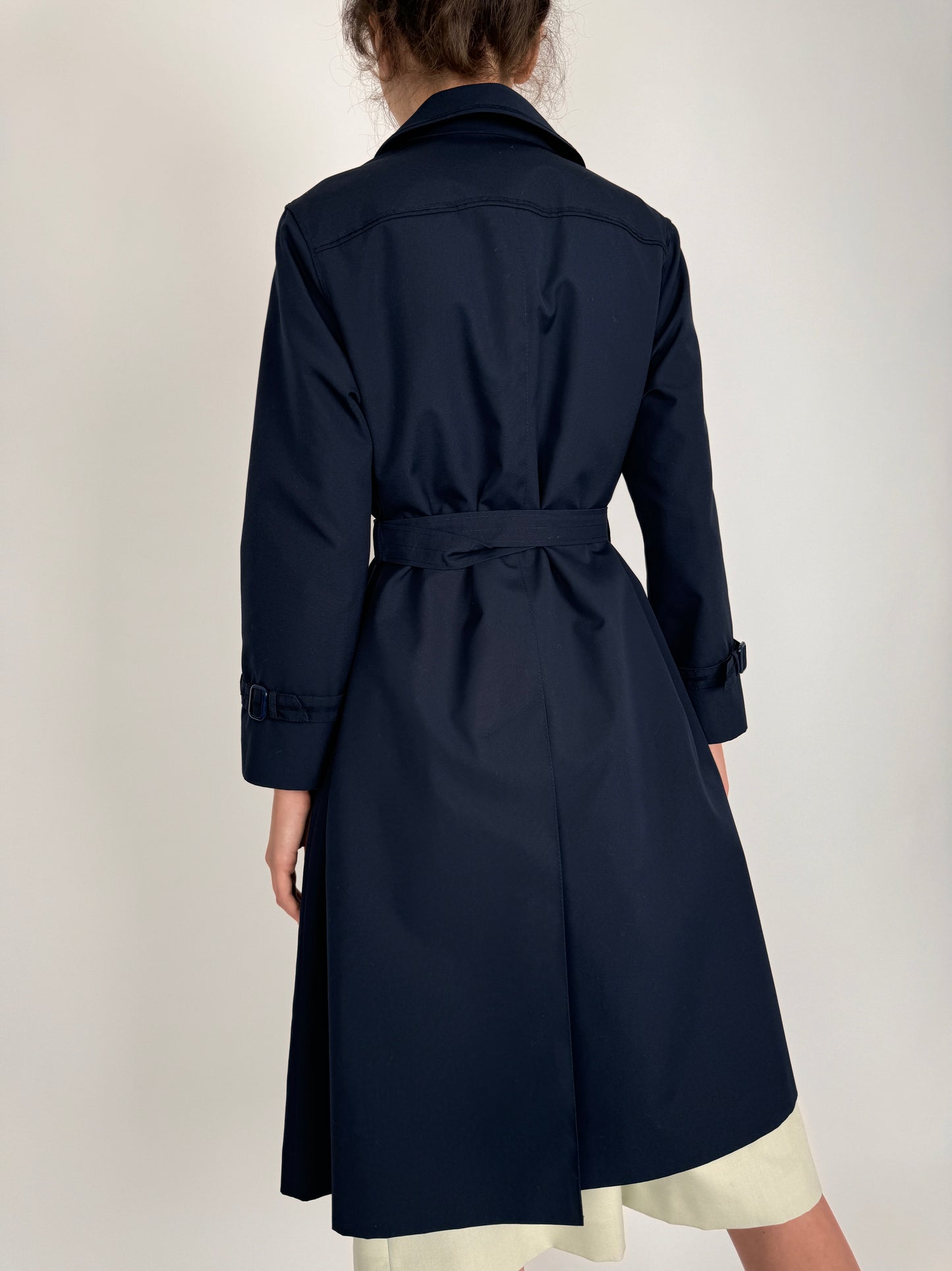 Trench vintage prmeoum Navy Blue impermeabil