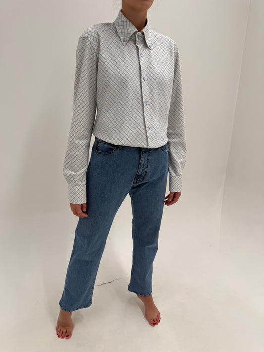 Jeans vintage Armani tall din cel mai confortabil bumbac straight leg classic wash
