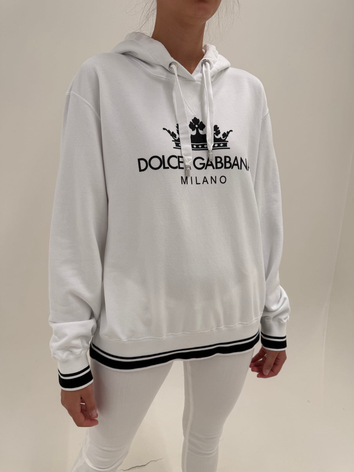 Hanorac Dolce&Gabbana din bumbac gros în croi oversized tall
