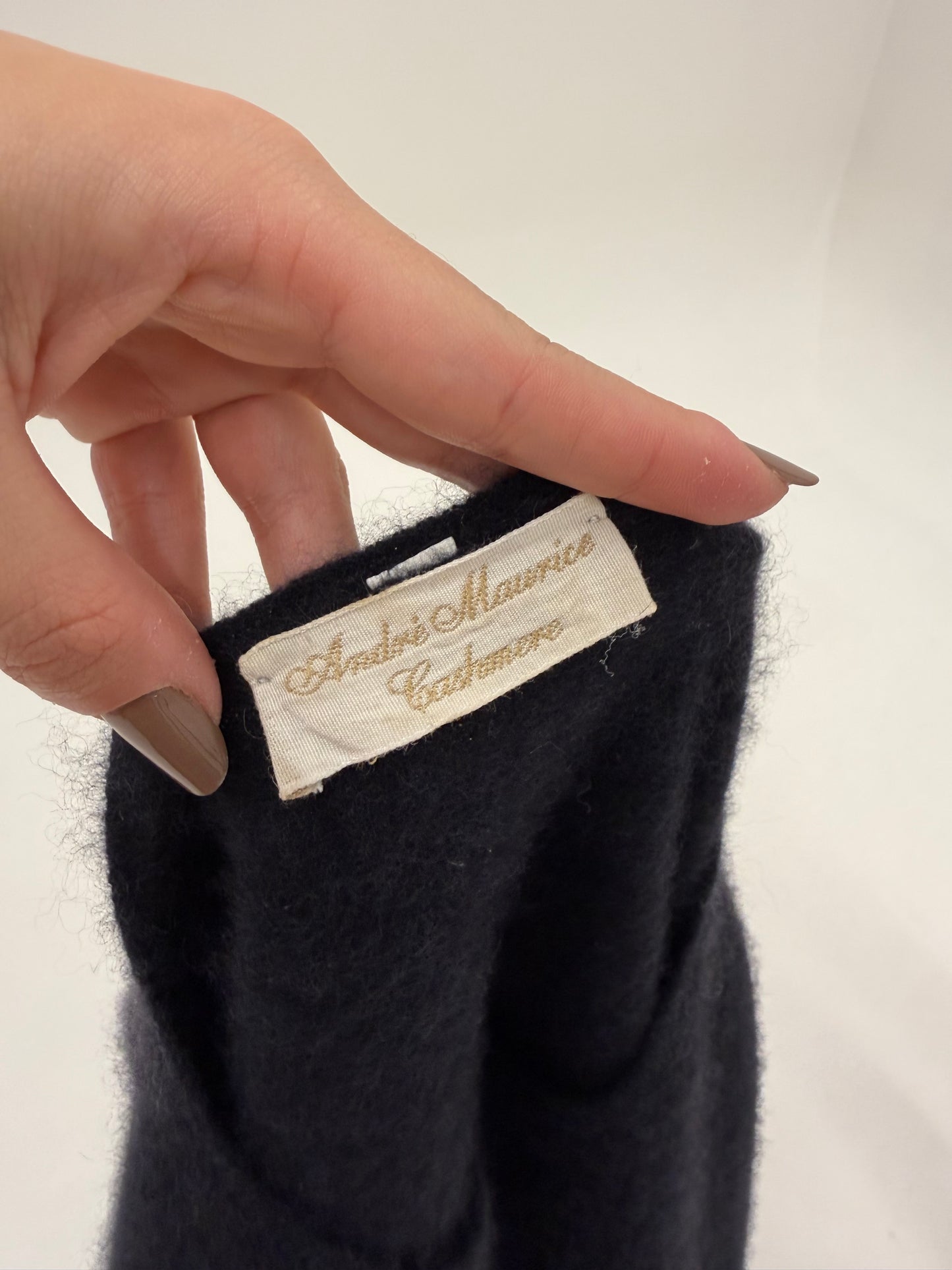 Set negru din cașmir multiply de brand luxury top + cardigan