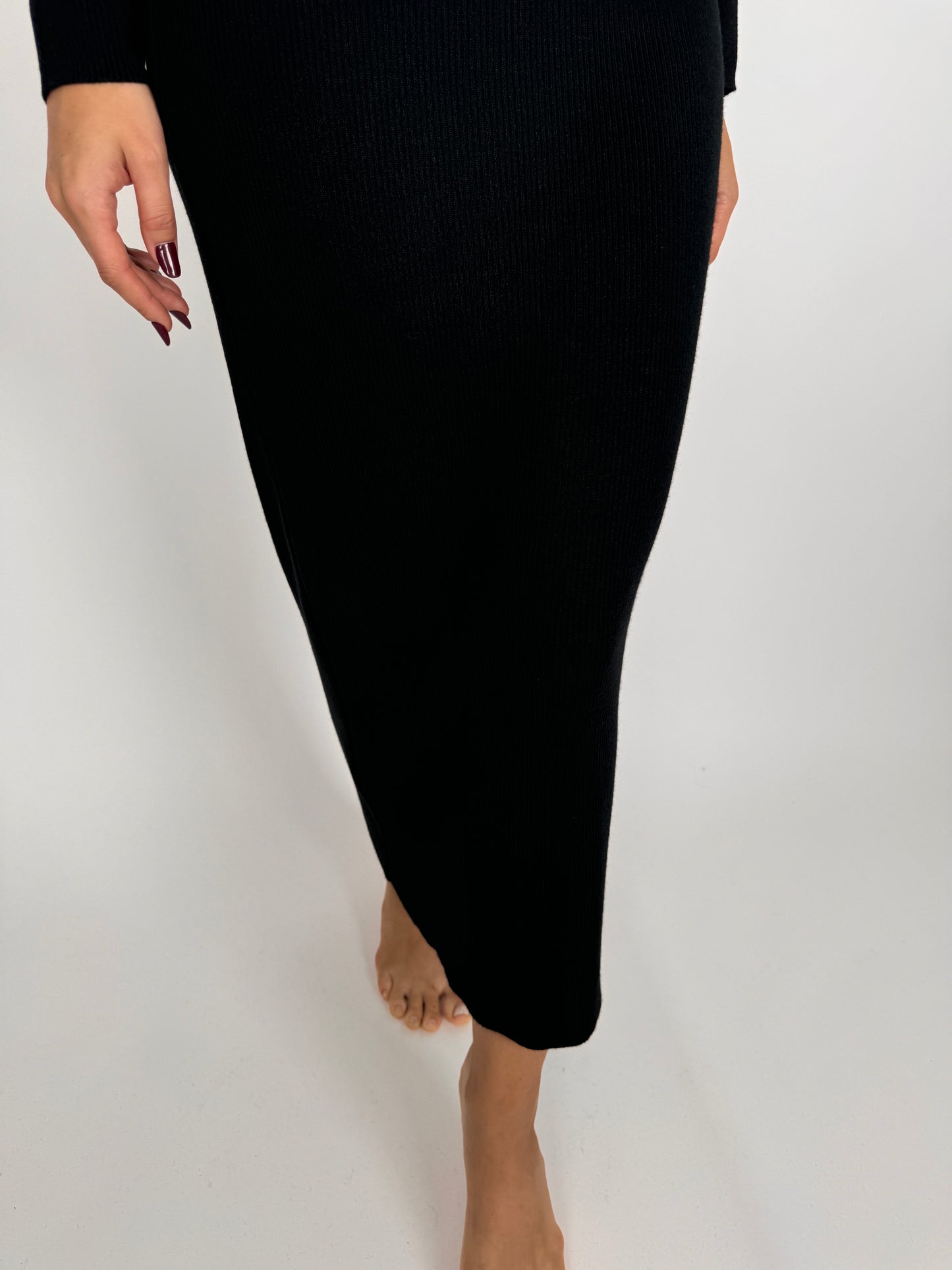 LBD tip Maleta din jerse extrafina de lana ribbed