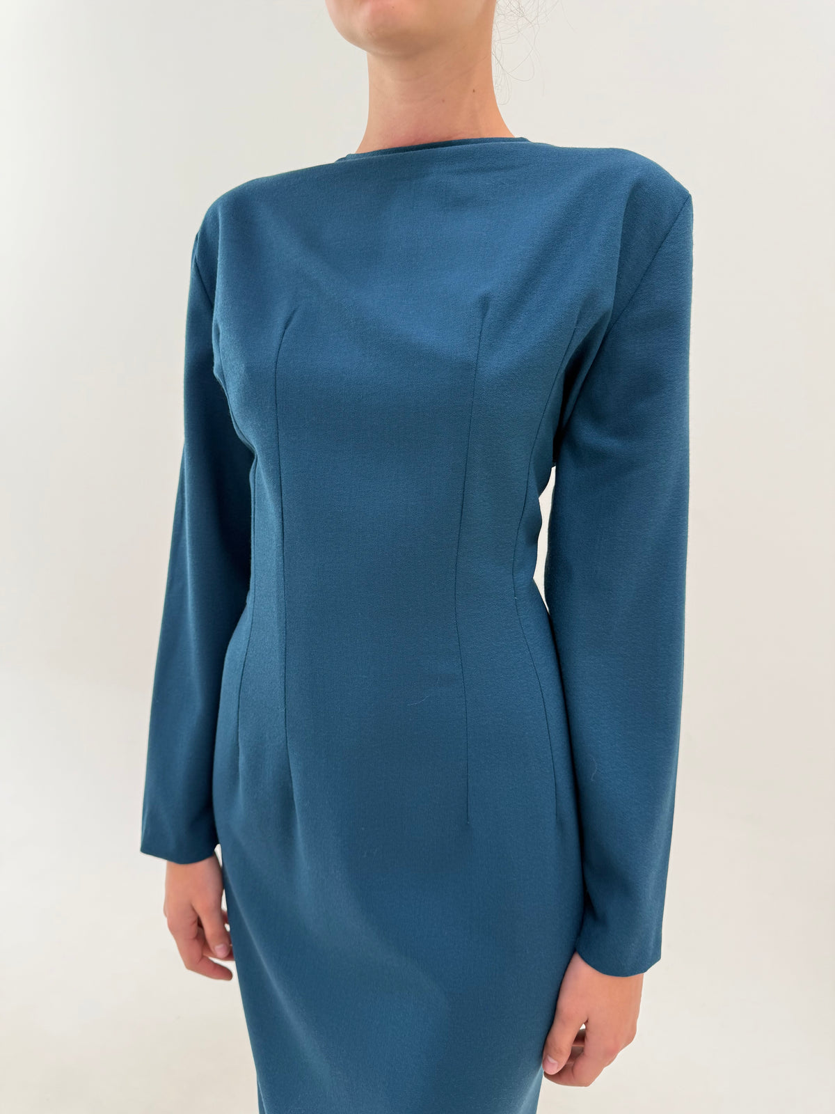 Rochie vintage nouă cu etichetă din lana extrafina purtabilă în 2 moduri
