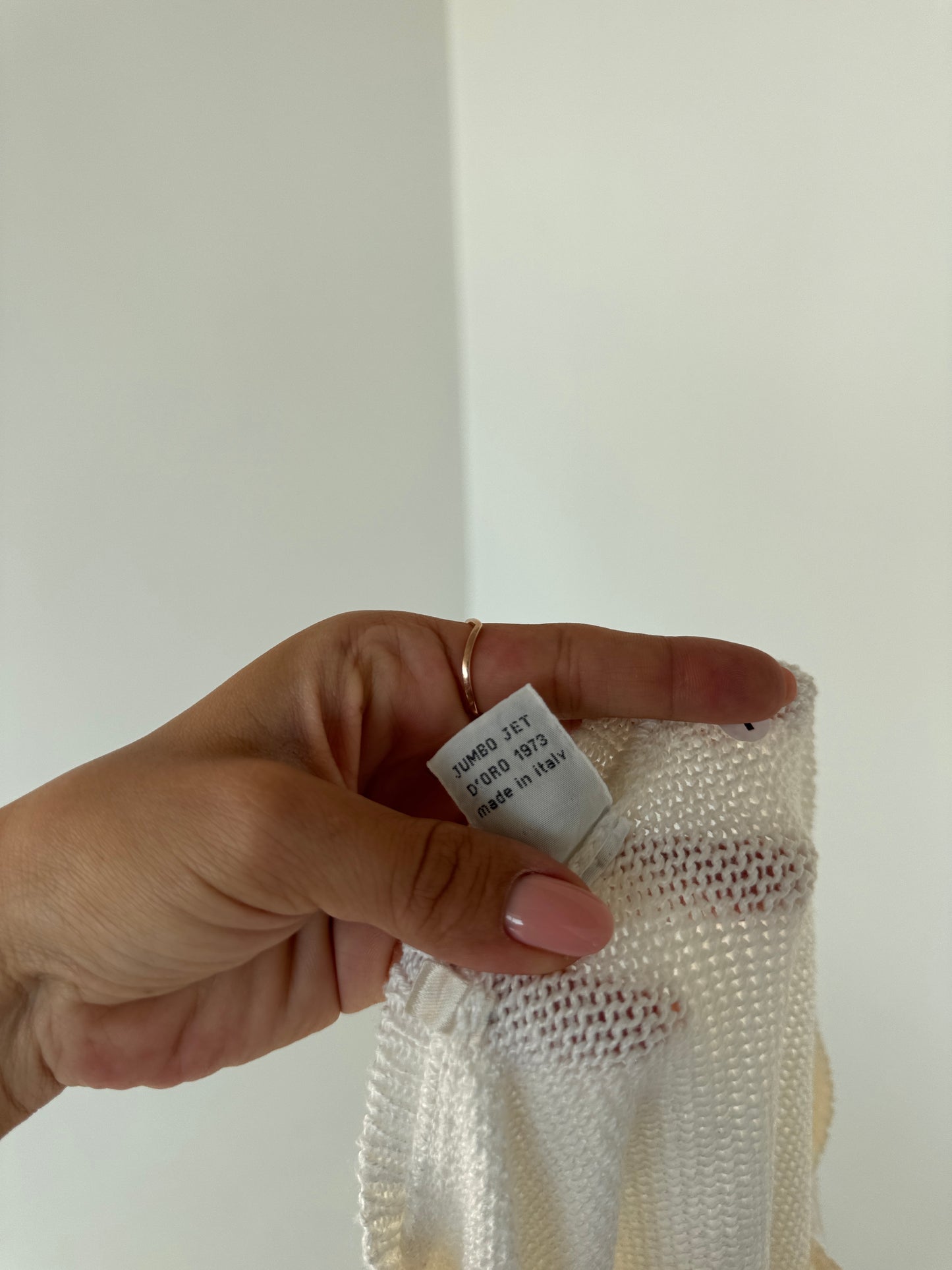 Bluză vintage dantelată italiana din jerse excepțional de bumbac multiply