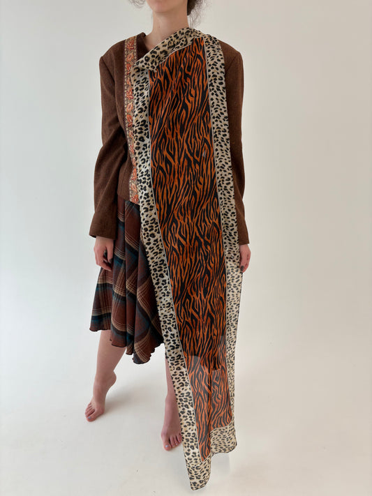 Eșarfă animal print din mătase naturală
