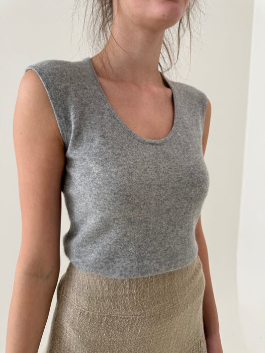 Top silver gray din cașmir